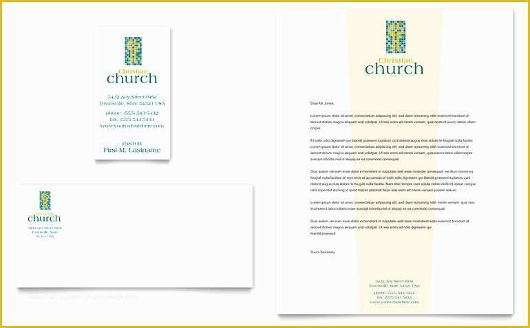 Free Church Templates Of Christian Church Business Card & Letterhead Template