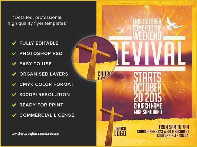 Free Church Templates Of Church Revival Flyer Template Flyerheroes