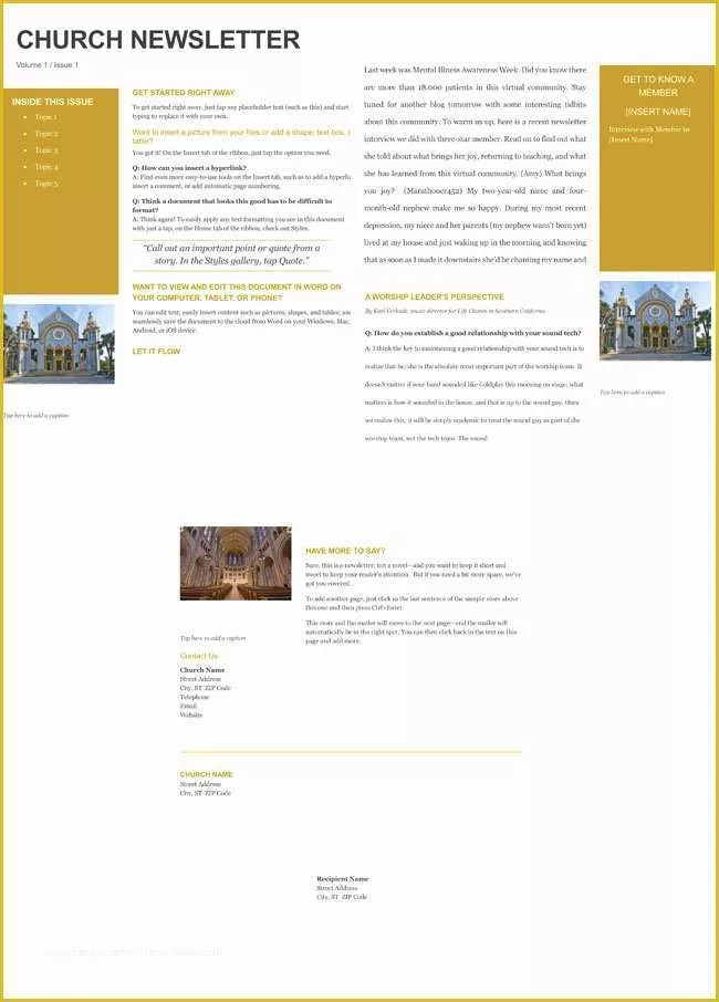 Free Church Templates Of Free Church Newsletter Templates Editable In Microsoft Word