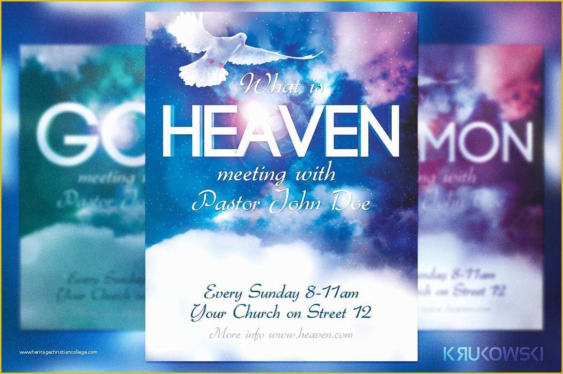 Free Church Templates Of Heaven Church Flyer Flyer Templates Creative Market