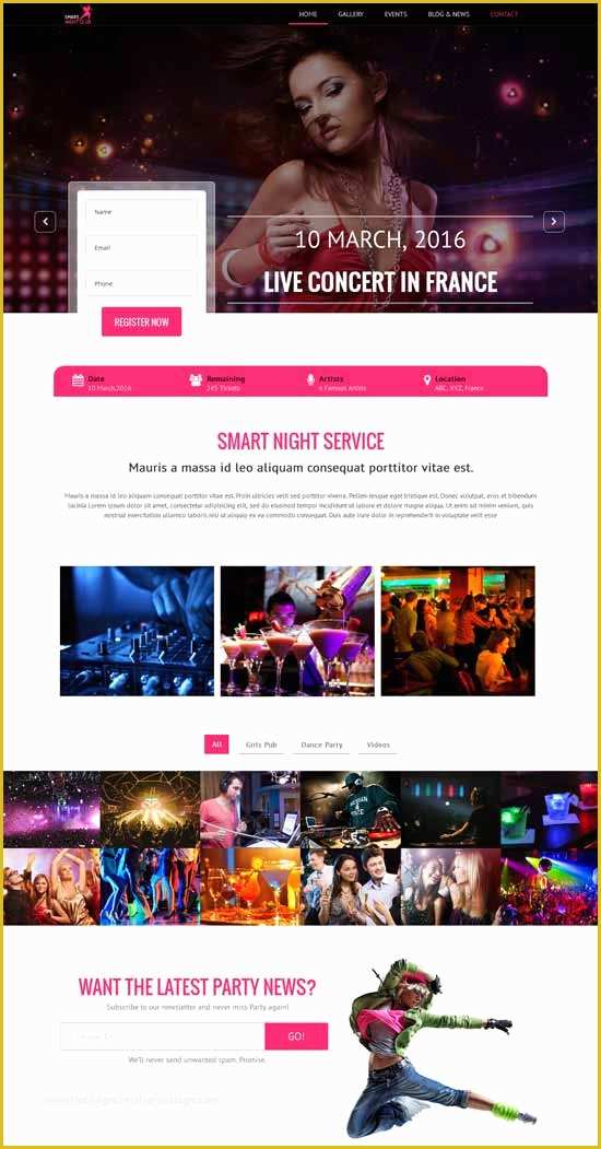 Free Club Website Templates Of 50 Best Night Club Website Templates Free & Premium