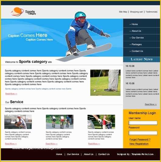 Free Club Website Templates Of Free Sports Club Psd Web Template