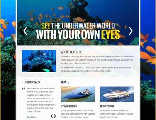 Free Club Website Templates Of Free Website Template Diving Club