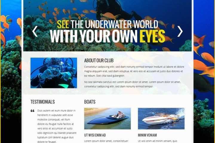 Free Club Website Templates Of Free Website Template Diving Club