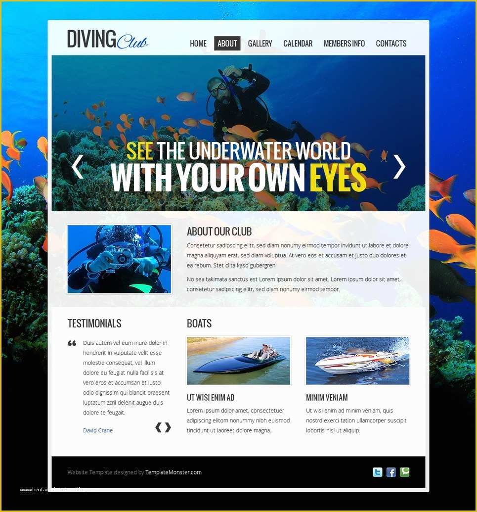 Free Club Website Templates Of Free Website Template Diving Club