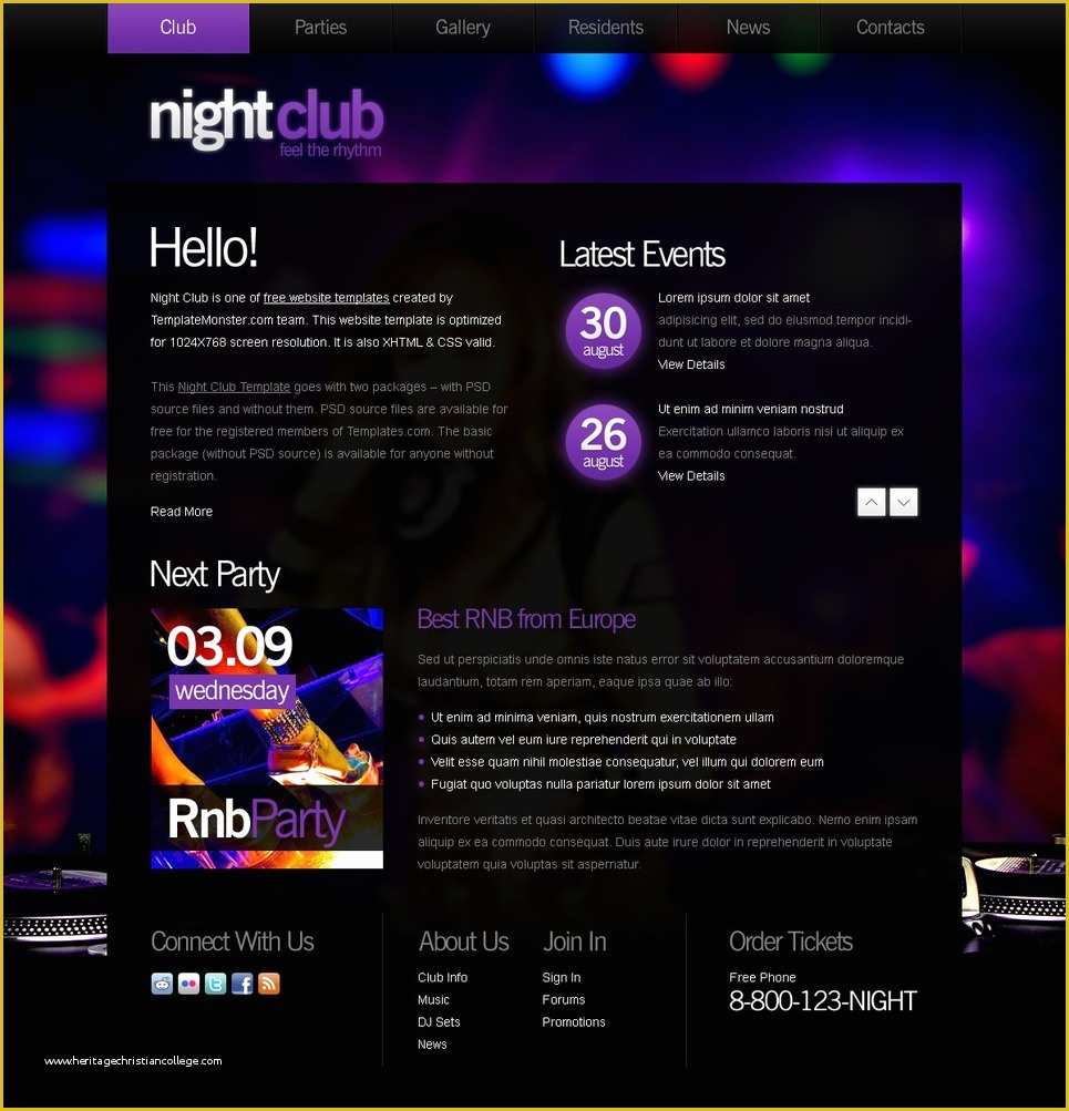 Free Club Website Templates Of Free Website Template Night Club