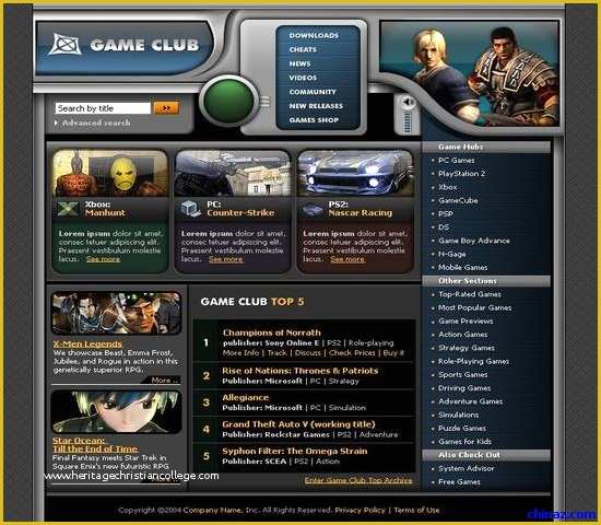 Free Club Website Templates Of Gaming Club Web Site Templates – Over Millions Vectors