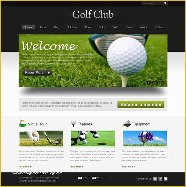 Free Club Website Templates Of Golf Club Website Template Design Psd 6