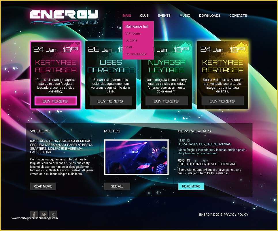 Free Club Website Templates Of Night Club Website Template