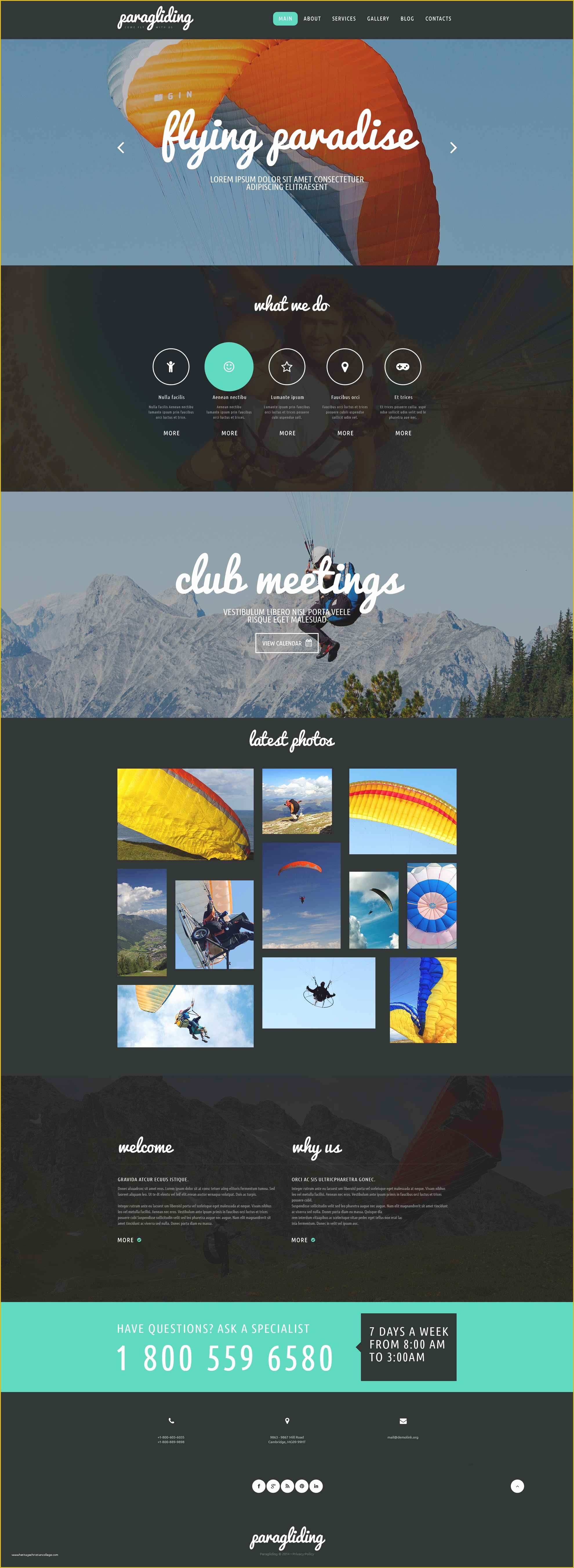 Free Club Website Templates Of Paragliding Club Website Template