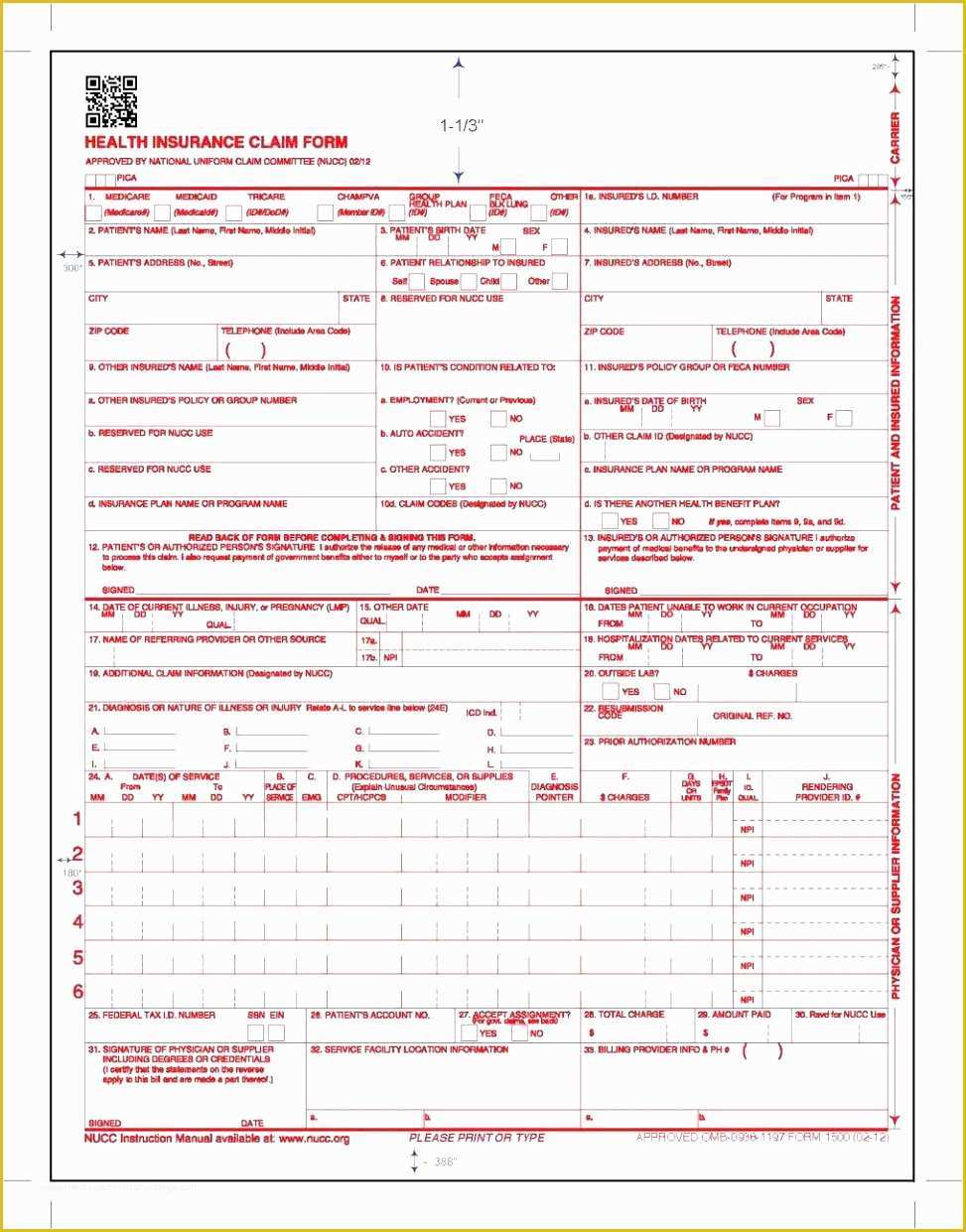 Free Cms 1500 Template for Word Of 10 Free Cms 1500 Claim form Template Oteii