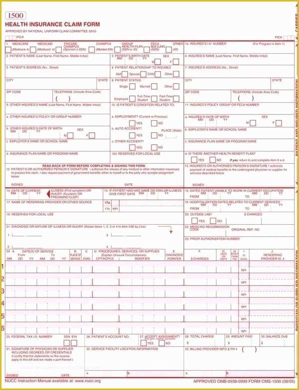 Free Cms 1500 Template for Word Of Free Cms Claim form Template Business On Cms Pdf Icd Ready