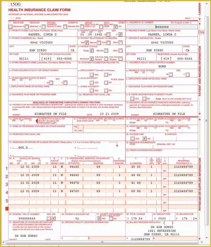 Free Cms 1500 Template for Word Of Hcfa 1500 form Pdf Fillable form Resume Examples