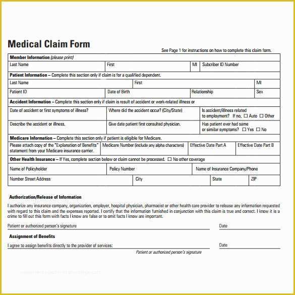Free Cms 1500 Template for Word Of Medical Claim form Template 11 Reasons why People Like