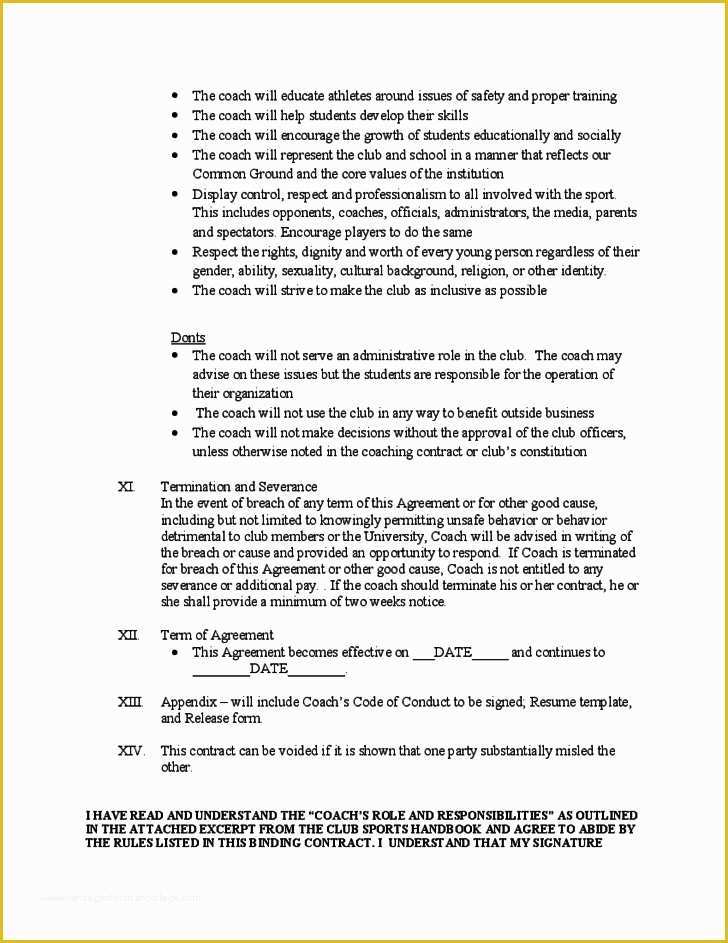 Free Coaching Agreement Template Of Coaching Agreement form Image Collections Agreement