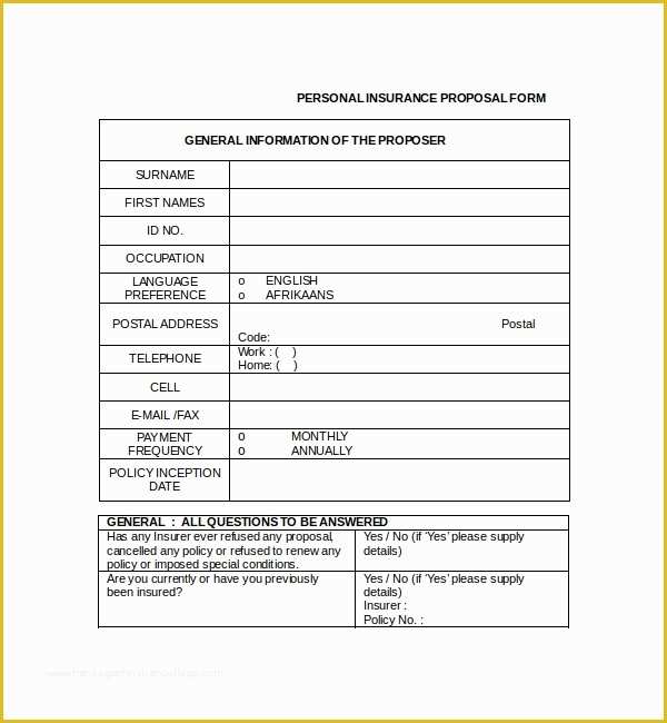 Free Commercial Insurance Proposal Template Of 12 Insurance Proposal Templates