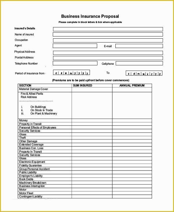 Free Commercial Insurance Proposal Template Of Business Insurance Template 8 Ugly Truth About Business