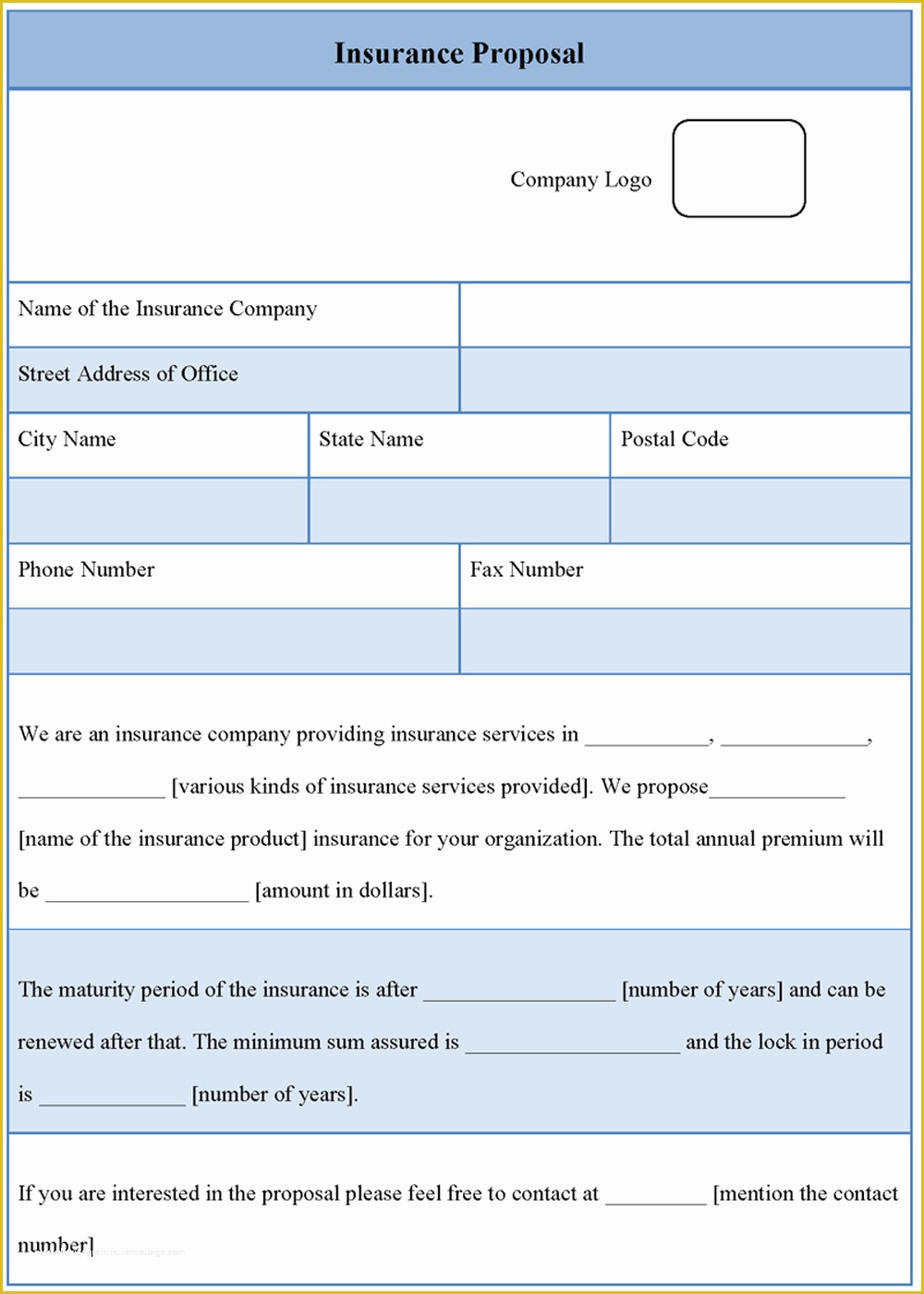 Free Commercial Insurance Proposal Template Of Proposal Template for Insurance format Of Insurance