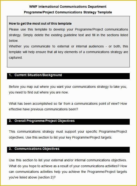 Free Communication Plan Template Of 10 Munication Strategy Templates Free Word Pdf