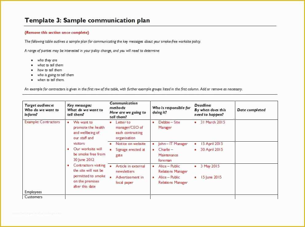 Free Communication Plan Template Of 37 Simple Munication Plan Examples Free Templates