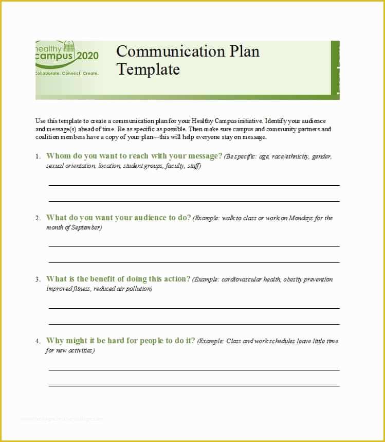 Free Communication Plan Template Of 37 Simple Munication Plan Examples Free Templates