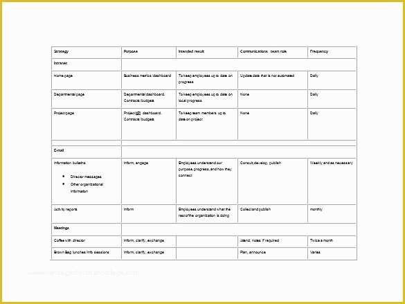 Free Communication Plan Template Of Internal Munications Plan Template Beepmunk