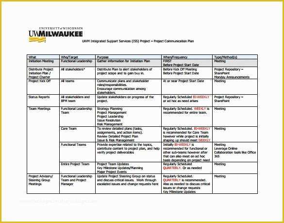 Free Communication Plan Template Of Munication Plan Example