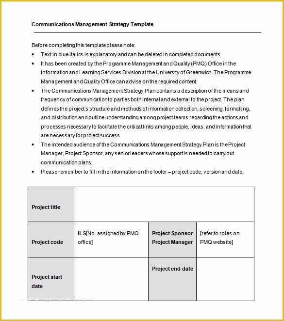 Free Communication Plan Template Of Munication Plan Template 9 Word Pdf Documents