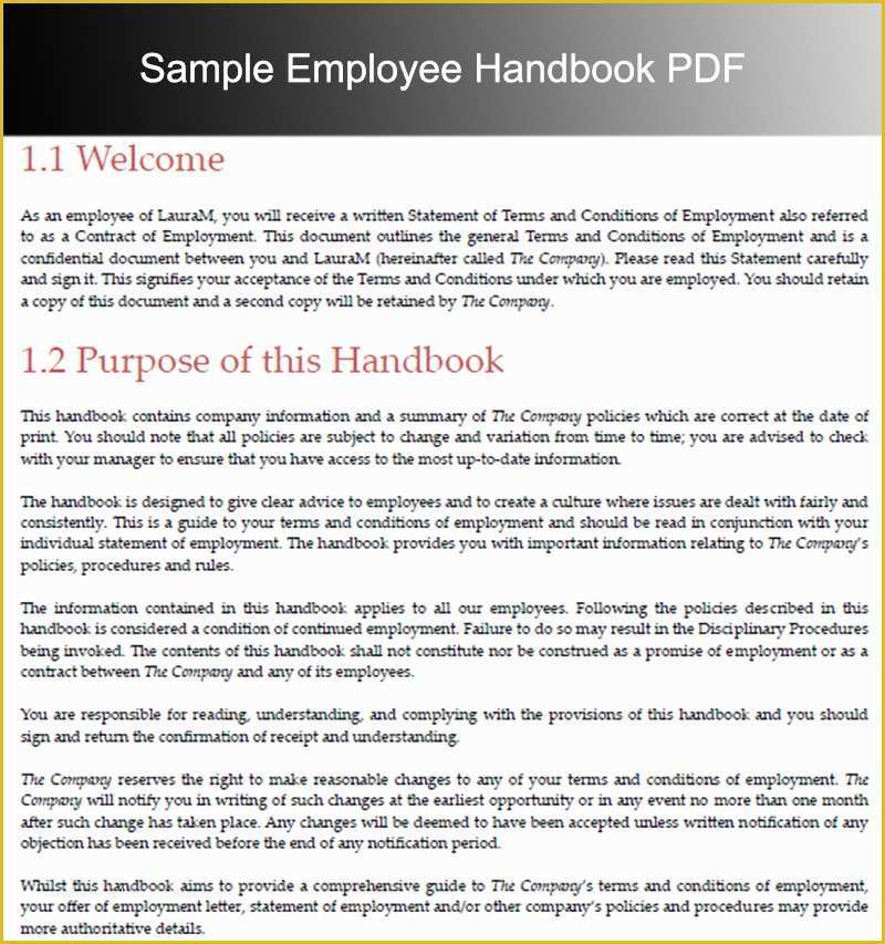 Free Company Handbook Template Of 10 Employee Handbook Templates Free Word Pdf Doc Samples