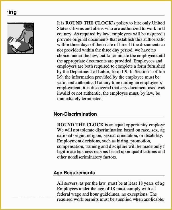 Free Company Handbook Template Of Employee Handbook Sample 9 Free Pdf Documents Download