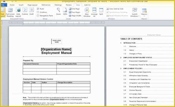 Free Company Handbook Template Of Employee Training Manual Template Word Templates