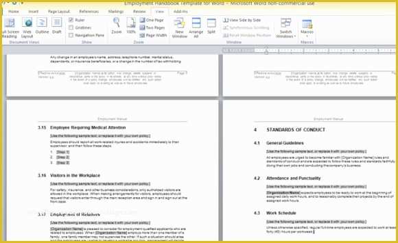 Free Company Handbook Template Of Employment Handbook Template for Word