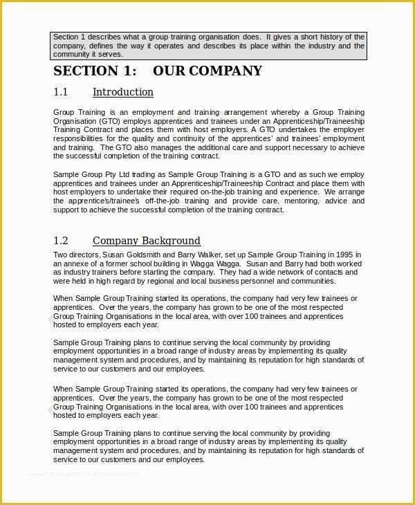 Free Company Handbook Template Of Training Manual Template 7 Free Pdf Word Download