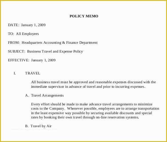 Free Company Policy Template Of 15 Policy Memo Templates – Sample Word Google Docs