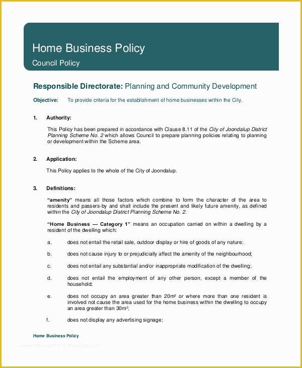 Free Company Policy Template Of Business Policy Template 9 Free Pdf Documents Download
