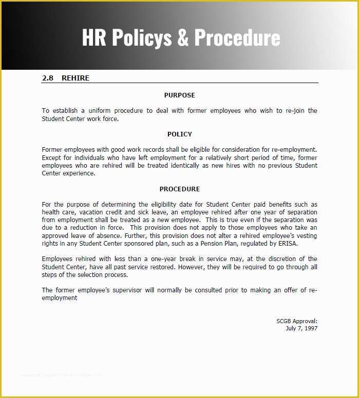 Free Company Policy Template Of Hr Policy & Procedure Manual Template