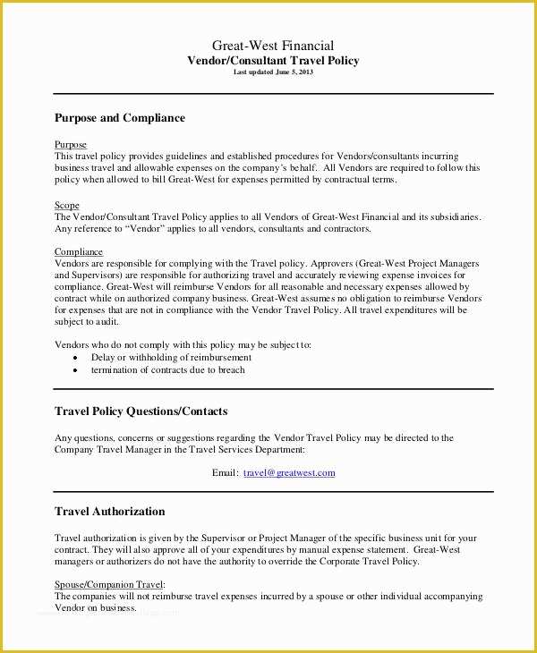 Free Company Policy Template Of Pany Policy Template 10 Free Pdf Documents Download