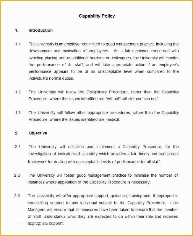 Free Company Policy Template Of Policies and Procedures Template