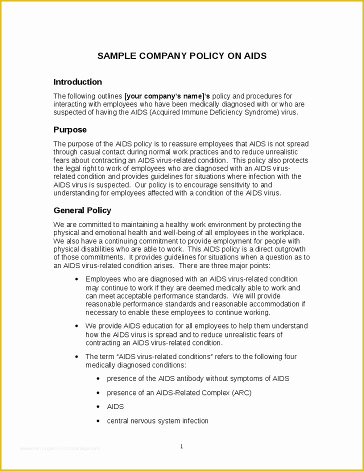 Free Company Policy Template Of Policies and Procedures Template