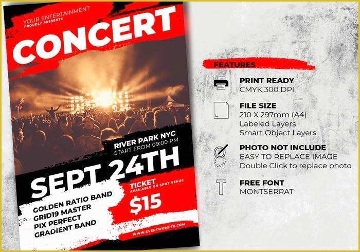 Free Concert Flyer Template Of Music Concert Flyer Template Free Shop Brushes at