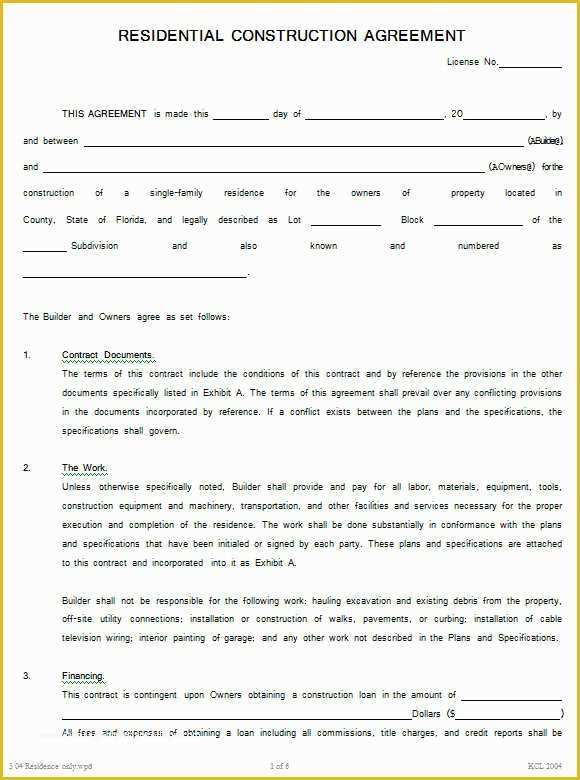 Free Construction Contract Template Of 12 Construction Agreement Template Free Word Pdf formats