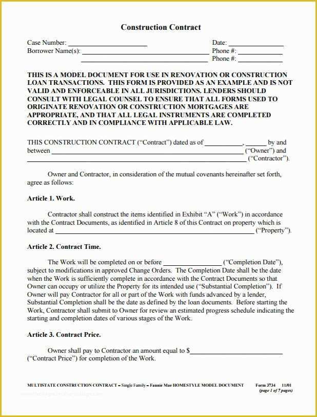 Free Construction Contract Template Of 12 Construction Agreement Template Free Word Pdf formats