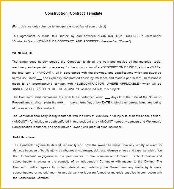 Free Construction Contract Template Of 15 Legal Contract Templates Free Word Pdf Documents