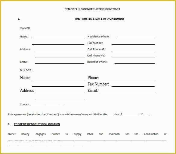 Free Construction Contract Template Of 18 Microsoft Word Contract Templates Free Download