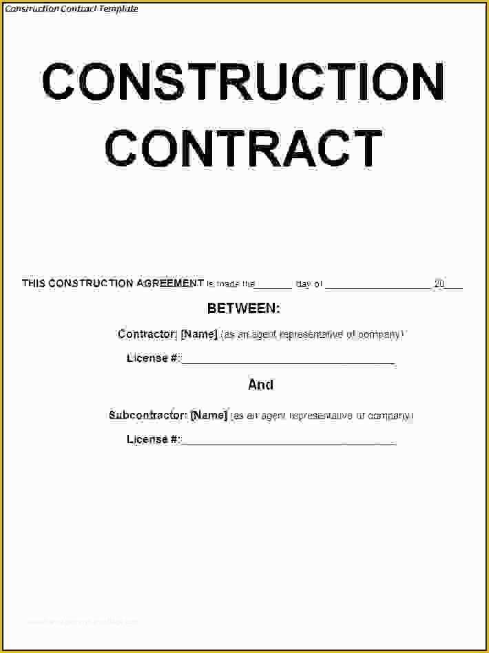 Free Construction Contract Template Of 7 Free Construction Contract Templatereport Template