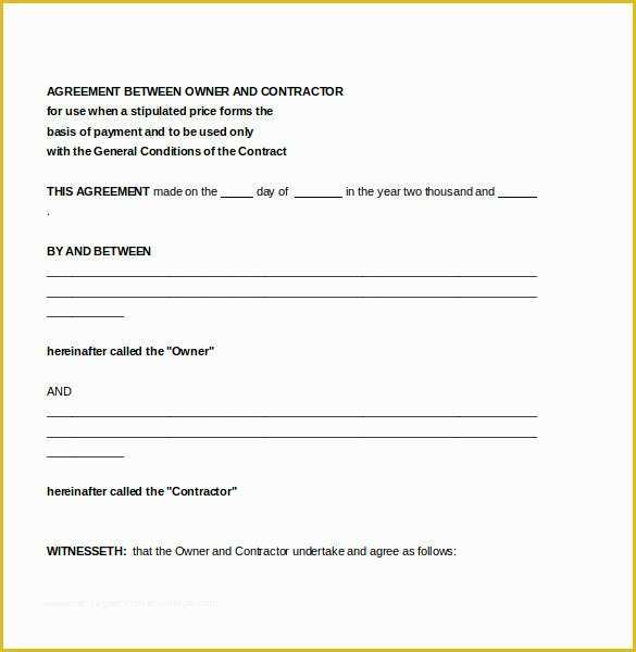 Free Construction Contract Template Of Contractor Agreement Template – 22 Free Word Pdf Apple