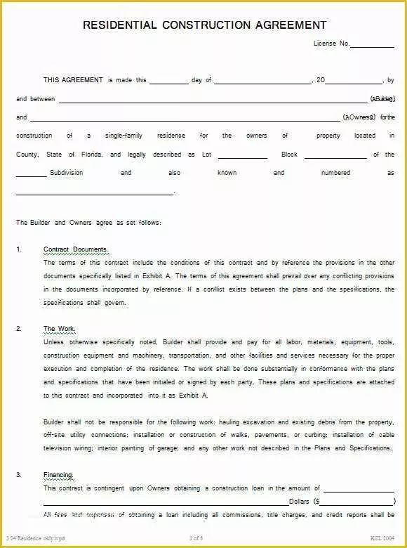 Free Construction Contract Template Word Of 12 Construction Agreement Template Free Word Pdf formats