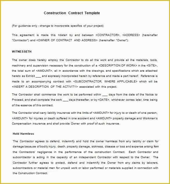 Free Construction Contract Template Word Of 15 Legal Contract Templates Free Word Pdf Documents