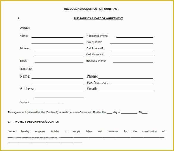 Free Construction Contract Template Word Of 18 Microsoft Word Contract Templates Free Download