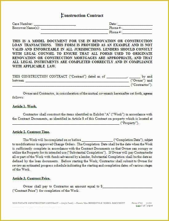 Free Construction Contract Template Word Of 28 Construction Contract form Templates Free Pdf Doc